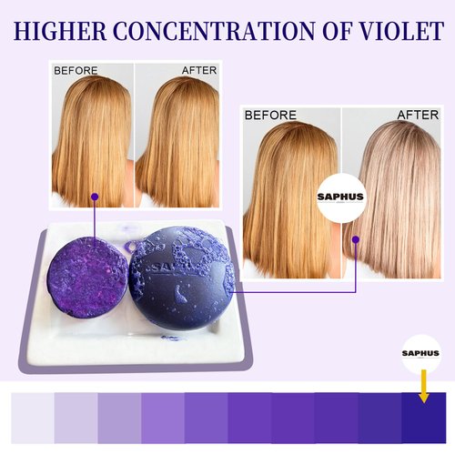 Sulfate Free Brass Toning Purple Shampoo Bar for Blonde, Bleached, Silver, or Brown Highlighted Hair, Travel Friendly, with Tin Container +Sponge