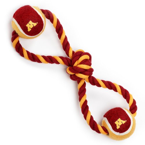 Pet Goods Manufacturing Minnesota Golden Gophers Double Ball with Dog Toy Rope