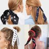 Hair Scarf Scrunchies, TOBATOBA Paisley Hair Scrunchies for Women's Hair Ponytail Scarf Scrunchies with Ribbon Tails, Hair Bandanas for Women, Elastic Hair Ribbons for Women Hair Ties Bow Scrunchies
