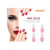 YIMART 10g Fast Drying Strong Adhesive Glue for False Nail Tip Manicure Decoration Nail Glue with Brush (4pcs)