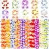 Hawaiian Leis, luau Party Supplies, 40Pcs Thickened Garland Flower Leis, Tropical Hawaiian Party Necklace, Headbands and Wristbands, Kids and Adults Party Supplies, Birthday, Easter