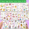 CHARLENT Happy Birthday Tattoos for Kids - 14 Sheets Happy Birthday Temporary Tattoos for Boys Girls Birthday Party Favors Goodie Bag Fillers