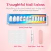 Modelones Press On Nails Shorts Almond Press On Nails with Nail Glue White Press On Nails Reusable Manicure Fake Nails Glue on Nails Set Adhesive Tabs Nail File for Women 12 Sizes 36Pcs