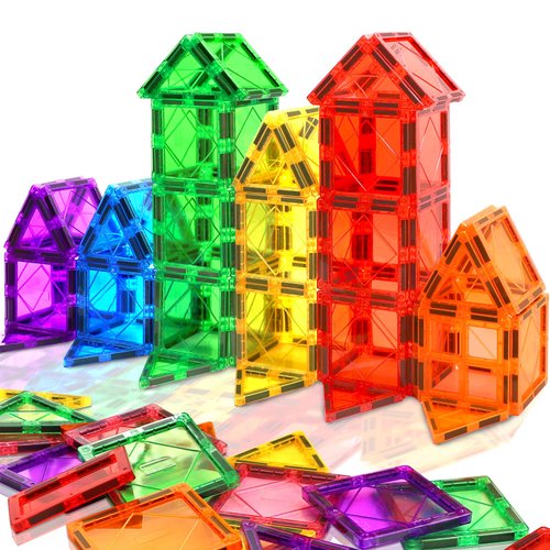 NVHH Magnetic Tiles for Kids Ages 3-5 4-8 Magnet Toys for 3 4 5 6 7 8+ Year Old Boys Girls Toddlers Magnetic Building Blocks Preschool Educational STEM Learning Construction Christmas Birthday Gifts