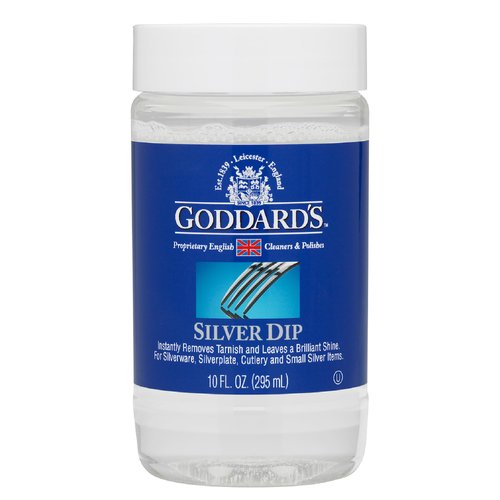 Goddard’s Silver Cleaner Dip – Silver Jewelry Cleaner Solution for Filigree Metalwork & Small Items – Professional Use Silver Tarnish Remover – Silverware Cleaning Supplies (10 oz)
