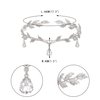 EVER FAITH Wedding Bridal Headband for Brides, Austrian Crystal Teardrop Leaf Elf Costume Hair Accessory Tiara Hair Band Crown for Cosplay Birthday Party Christmas Clear Silver-Tone