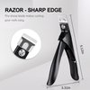 GAOY Acrylic Nail Clippers, Professional Stainless Steel Edge Cutter for False Nail Tips Poly Nails Fake Artificial Nails, Salon & Home Use Nail Art Accessories Sharp Blade Clip Manicure Tool, Black