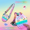Sichy Pop Bag it, Fidget Bag, Pop Purse for Girl and Women Pop Bag with Unicorn Pop Toy, Anti Stress Silicone Poppet Bag Fidget Shoulder Bag, Best Gifts