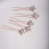 YERTTER Wedding Hair Pins Set of 5 Hair Pins Rhinestones Bridal Clip Accessories for Bride and Bridesmaids (Rose Gold)