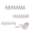 LPOODDNU Almond Press on Nails Medium Length Fake Nails Silver 3D Effect Full Cover Stick on Nails Glossy False Nails Cute Medium Almond French Nails Press ons for Women Girls 24 Pcs