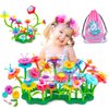 VERTOY Gifts for 3 4 5 6 Year Old Girls, Flower Garden Building Toys Set for Toddlers, STEM Preschool Activities and Gardening Pretend Playset, Stacking Game for Age 3+ Little Kids