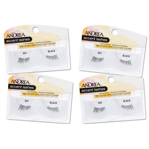 Andrea Accent Half Lashes 301 - Lightweight, Natural-Looking Cat Eye Lashes for Enhanced Eye Defi...