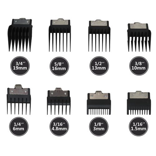 2024 Upgraded 8Pcs Clipper Guards with Metal Clip Snap on Comb Set for BaBylissPRO Barberology FX870, FX880, FX890, FX825, FX673 Clippers