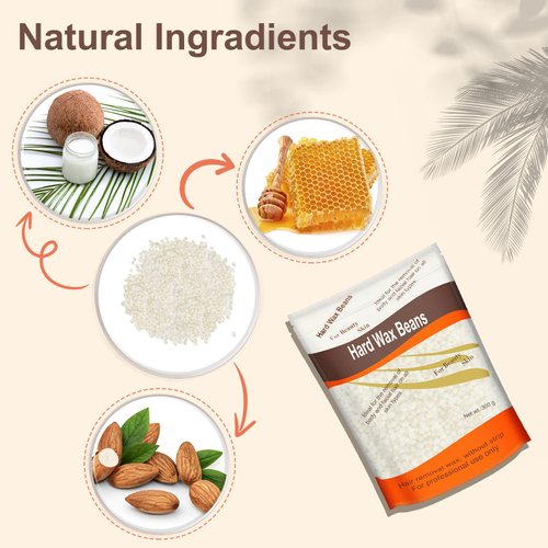 Hard Wax Beads for Hair Removal, Yovanpur Wax Beans For Sensitive Skin, Wax Beads for Brazilian Waxing, Bikini Face Eyebrow Legs, At Home Pearl Wax Beads For Men Women, 300g (10 Oz)/bag (Coconut)