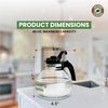 CAFÉ BREW COLLECTION High End Borosilicate Glass Stove Top Whistling Tea Kettle - Best BPA Free Kettle - Best Heat Resistant Glass Tea Kettle - 12 Cup Stovetop Glass Whistling Tea Kettle by Medelco