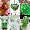 Red Green Gold Mixed Holographic Chunky Glitter, 13g (2 Jars x 6.5g) Crafts Glitter Powder with 10g Gel and Brush, Christmas Iridescent Nail Sequins Face Eye Glitter Tumblers DIY Decorations