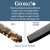 Giorgio G82 Folding Pocket Comb for Men, Fine Tooth Hair Comb for Everyday Grooming Styling Hair, Beard or Mustache, Use Dry or with Balms, Handmade, Saw Cut Hand Polished (7.87")