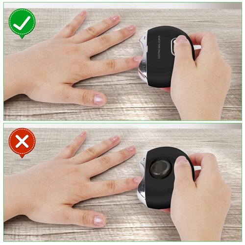 Electric Nail Clipper, 3 Speeds Automatic Nail Clipper, USB Rechargeable 2in1 Electric Nail Trimmer for Adults, Seniors, Children, Weak Hand (Black)