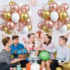 Biapian Rose Gold Balloons Set, 60PCS Rose Gold and Gold Birthday Balloons, 12 Inch Metallic Gold White Latex Balloons Rose Gold Confetti Balloons for Girls Women Birthday Baby Shower Wedding Supplies