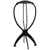 XCZYN Wig Stand Portable Collapsible Wig Head for Short Wigs Durable Plastic Wig Display Folding Wig Holder Wig Dryer Travel Short Hair Extensions Stands (1Pc Black)
