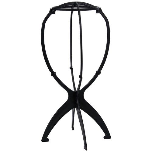 XCZYN Wig Stand Portable Collapsible Wig Head for Short Wigs Durable Plastic Wig Display Folding Wig Holder Wig Dryer Travel Short Hair Extensions Stands (1Pc Black)