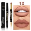 PHOERA Foundation Full Coverage,3Pcs Lip Liner and Lipstick Set Chestnut Nude Brown for Matte Finish,PHOERA Makeup Wrinkles Matte Natural Finish for a Flawless Complexion(104-Buff Beige+Lip SetA)