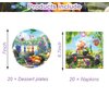 Fuyhiuous 40pcs Pikmin Birthday Party Supplies,Includes 20 Paper Plates - 20 Napkin - Serves 20 Guest for Pikmin Birthday Party Decoration