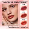 ZAMANIYA 7 Colors Lip Tint Stain Set,Mini Moisturizing Liquid Lipstick,Multi-functional Lip and Cheek Stain,Plumping and Hydrating Lip Gloss,Long-lasting Non-sticky,Waterproof Korean Water Lip Tint.