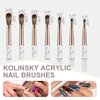 Shine Chance Acrylic Nail Brush Size 8, 100% Real Kolinsky Art Nail Brush for Acrylic Powder Application, Handmade Women Manicure Nail Extension Tool for Professional DIY Home Salon and Beginners