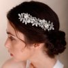 BERYUAN Pearl Comb for Bride Women Crystal Hair Comb Rose GOLD