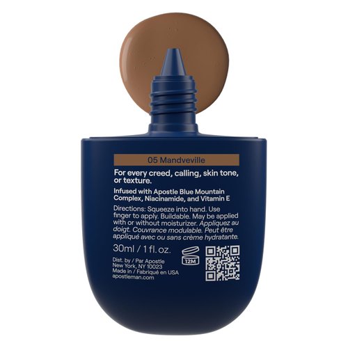 APOSTLE Reclaim Tinted Moisturizer for Men (5 Mandeville) - Niacinamide, Vitamin E, Squalane, Hyaluronic Acid, Tinted Face Moisturizer For Men. Hydrates, Evens Skin Tone, Reduces Fine Lines, 1 Fl. Oz.