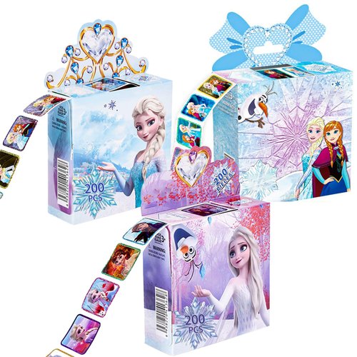 600 Pcs Roll Kids Stickers Girls Character Stickers, 3 Pack in 30 Designs,1-1/2 Inch Self Adhesive Label Cartoon Princess Stickers for Kids Teacher
