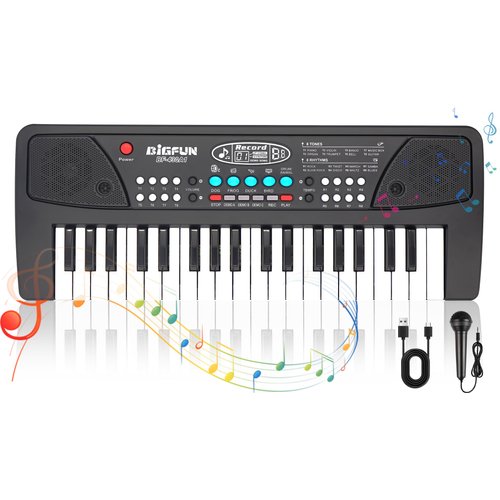 Kids Piano Keyboard, 37 Keys Piano for Kids Age 3-6 Electronic Piano with Microphone Portable Piano Toy Learning Educational Christmas Birthday Gifts Musical Toys for 3 4 5 6 Year Old Girls Boys