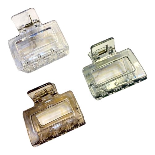 Kàllos 3 pack Square Nonslip Hair Claw Clips - Multi-Colored Strong Hold Hair Jaw Clips for Thick and Thin hair, Hair Accessories for Teen Girls and Women.