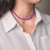 Chicque Boho Choker Necklace Bead Necklace Chain Beach Necklaces Jewelry for Women and Girls (Purple)