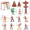 Totority Indians Action Figure Model Playset: 13pcs Native Figures Decoration Wild West Adornments for 15+