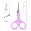 Humbee Eyebrow Scissors, Small Scissors for Facial, Nose, Eyebrow, Mustache, and Beard Hair Trimming & Grooming, Straight Edge, Purple Long Cap