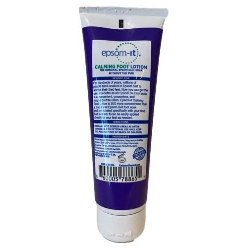 EPSOM-IT Calming Foot Lotion Tube: Concentrated Magnesium Sulfate Cream Fortified with Urea for Sensitive, Tired Feet