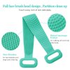 Inmorven 35.5 inches/90 cm Back Scrubber for Shower,Super Long Bath Body Brush Exfoliating Silicone Body Scrubber for Men and Women Long Lasting and Easy to Use.(Green)