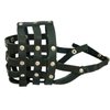 Real Leather Dog Basket Muzzle #107 Black - Pit Bull, AmStaff (Circumference 12", Snout Length 3.5")