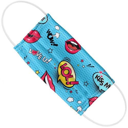 Popfunk Lol Lip Expressions 1-Ply Reusable Face Mask Covering, Unisex