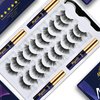 Menaka Magnetic Eyelashes 10 Pairs Reusable Magnetic Lashes Natural Looking with Applicator - 4 Tubes of Magnetic Eyeliner with Magnet False Lashes, Updated Strongest,Reusable and Cruelty-Free