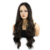 MocNeavian Dark Brown Golden Ombre Wigs 29 Inches Long Wavy Wigs for Women Middle Part Ombre Natural Looking Synthetic Heat Resistant Fiber Wig Women's Wigs for Daily Use Women's Charming Wigs