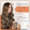 Full Shine Tape in Hair Brown Human Hair Extensions Tape in 20 Pcs Rooted Tape in Hair Extensions Human Hair 16 Inch Ombre Tape Hair Dark Brown To Strawberry Blonde Mixed Brown 2/3/27 50 Gram