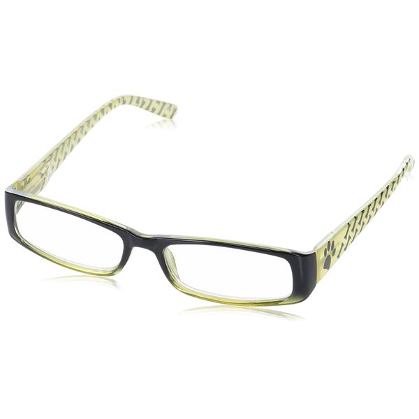 Dog Bone Readers Rectangular Reading Glasses, Green, 132mm + 2.75
