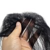AYunhe Clip In Fetal Hair Bang Natural Human Hair Side Bangs Invisible Edge Replacement Fringe Forehead Hairline For Women Glueless Hair Extensions (Black, Lace 13x5 cm)