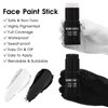 BOBISUKA Black White Face Paint Stick with Setting Powder Set, Eye Black Sticks for Sports, Body Paints for Clown Skeleton Vampire Skull Cosplay Special Effects Costume SFX Halloween Makeup Kit