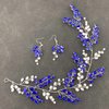 PrettyLife Bridal Baroque Vine Headpieces Set Wedding Pearls Crystal Hair Pieces Accessories Gift for Her Women Party (Blue)