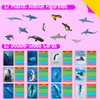 12 PCS Plastic Marine Animal Figurines with 12 Introduction Flashcards, Ocean Animals Learning Recognition Cards Realistic Undersea Animal Figures Educational Learning Toy Set for Kids, Classroom