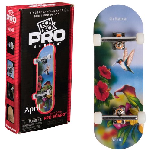 TECH DECK, April Pro Series Finger Board with Storage Display, Built for Pros; Authentic Mini Skateboards, Kids Toys for Ages 6 and up